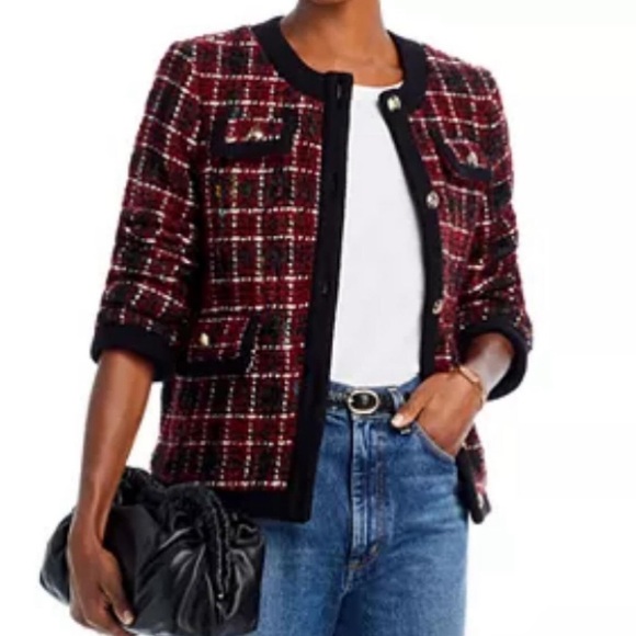 Anine Bing Lydia Wool-Blend Plaid Jacket - Picture 2 of 14